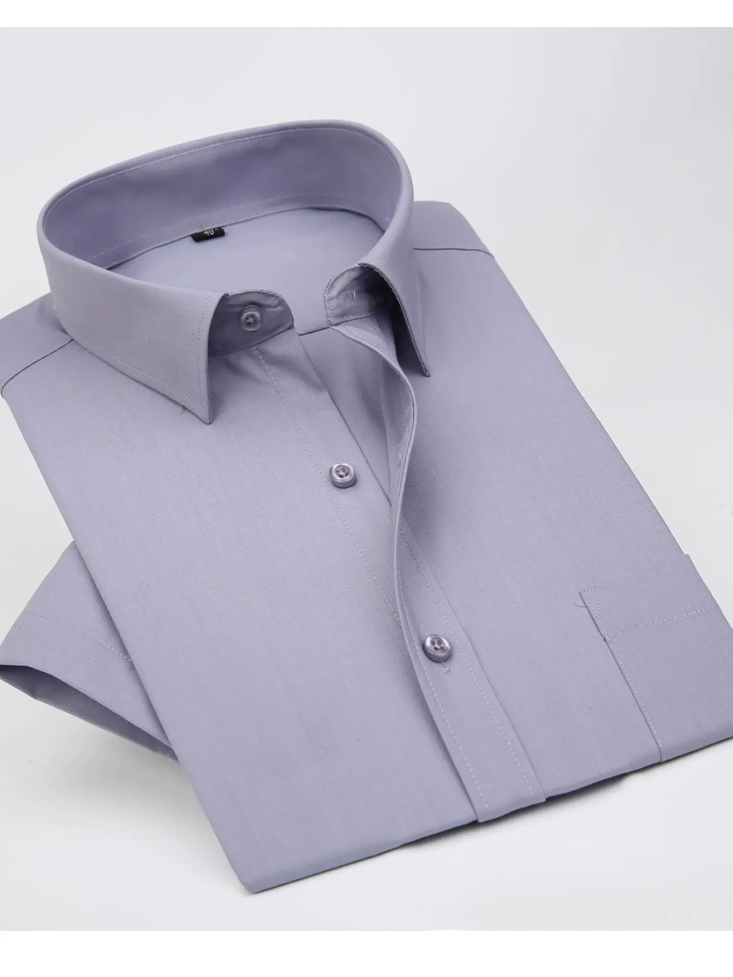Men Cotton Loose Shirt White Straight Hem - Image 24