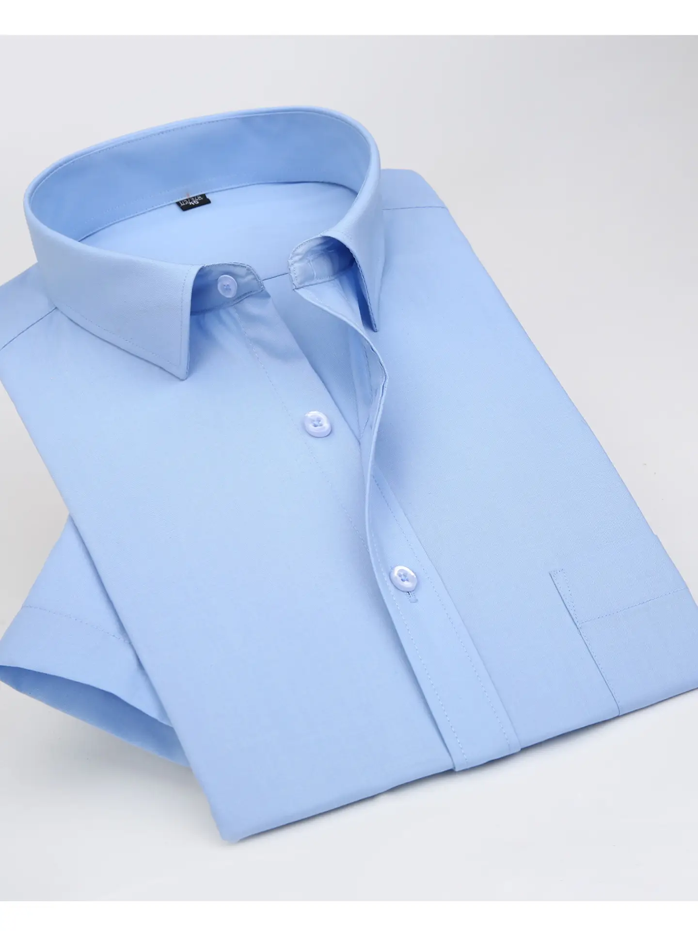 Men Cotton Loose Shirt White Straight Hem - Image 25