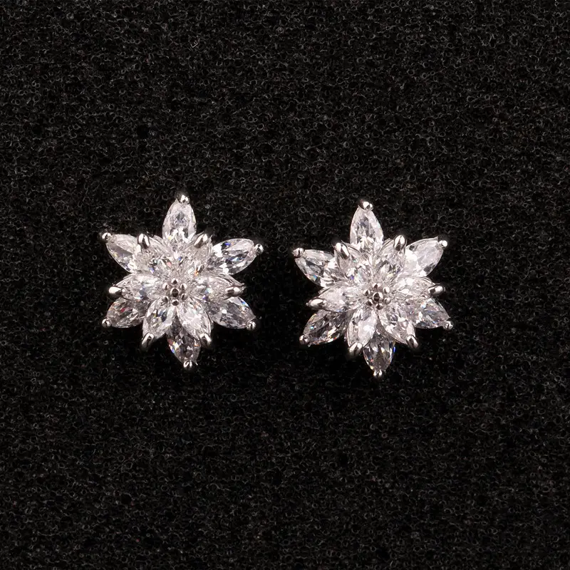 Korean Style Flower Earrings S925 Silver AAA Zircon Mix & Match — feature 10