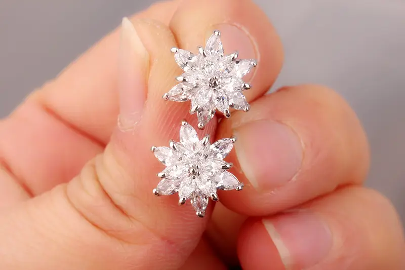 Korean Style Flower Earrings S925 Silver AAA Zircon Mix & Match — feature 11