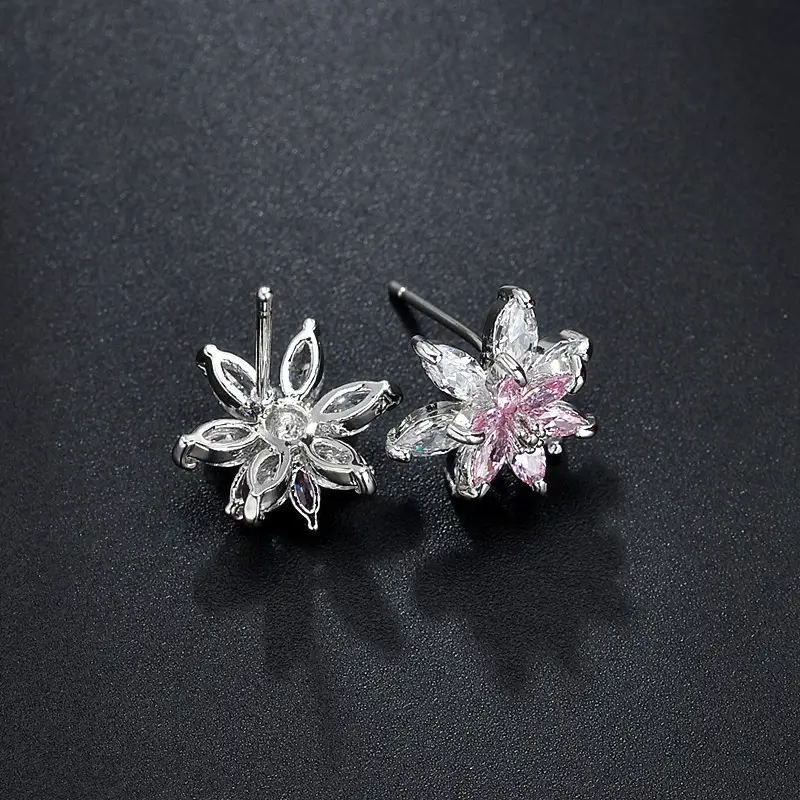 Korean Style Flower Earrings S925 Silver AAA Zircon Mix & Match — feature 13