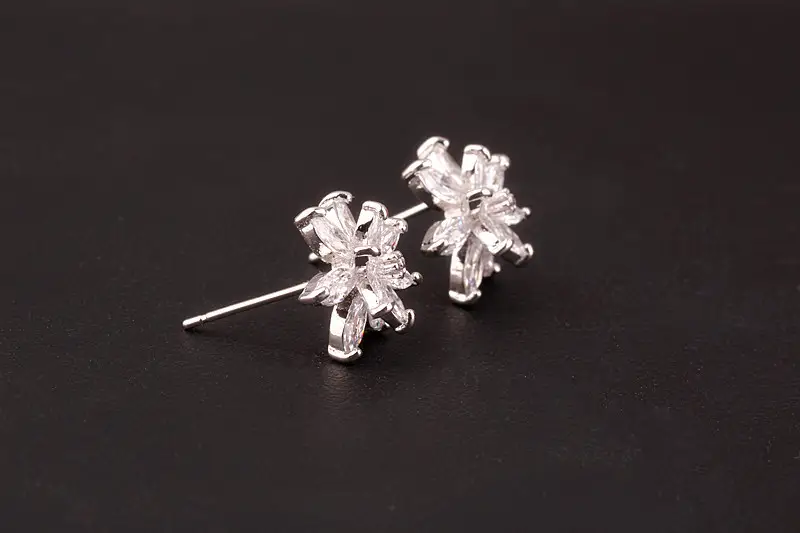 Korean Style Flower Earrings S925 Silver AAA Zircon Mix & Match — feature 14