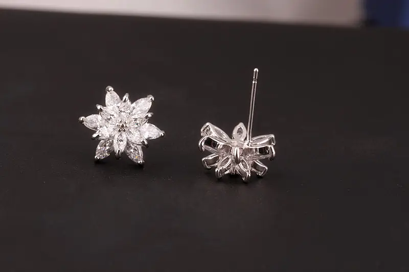 Korean Style Flower Earrings S925 Silver AAA Zircon Mix & Match — feature 15