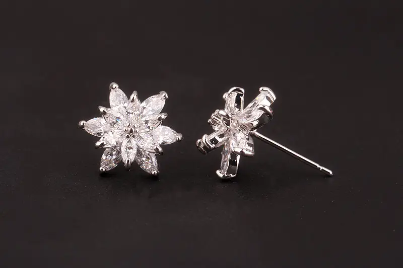 Korean Style Flower Earrings S925 Silver AAA Zircon Mix & Match — feature 16