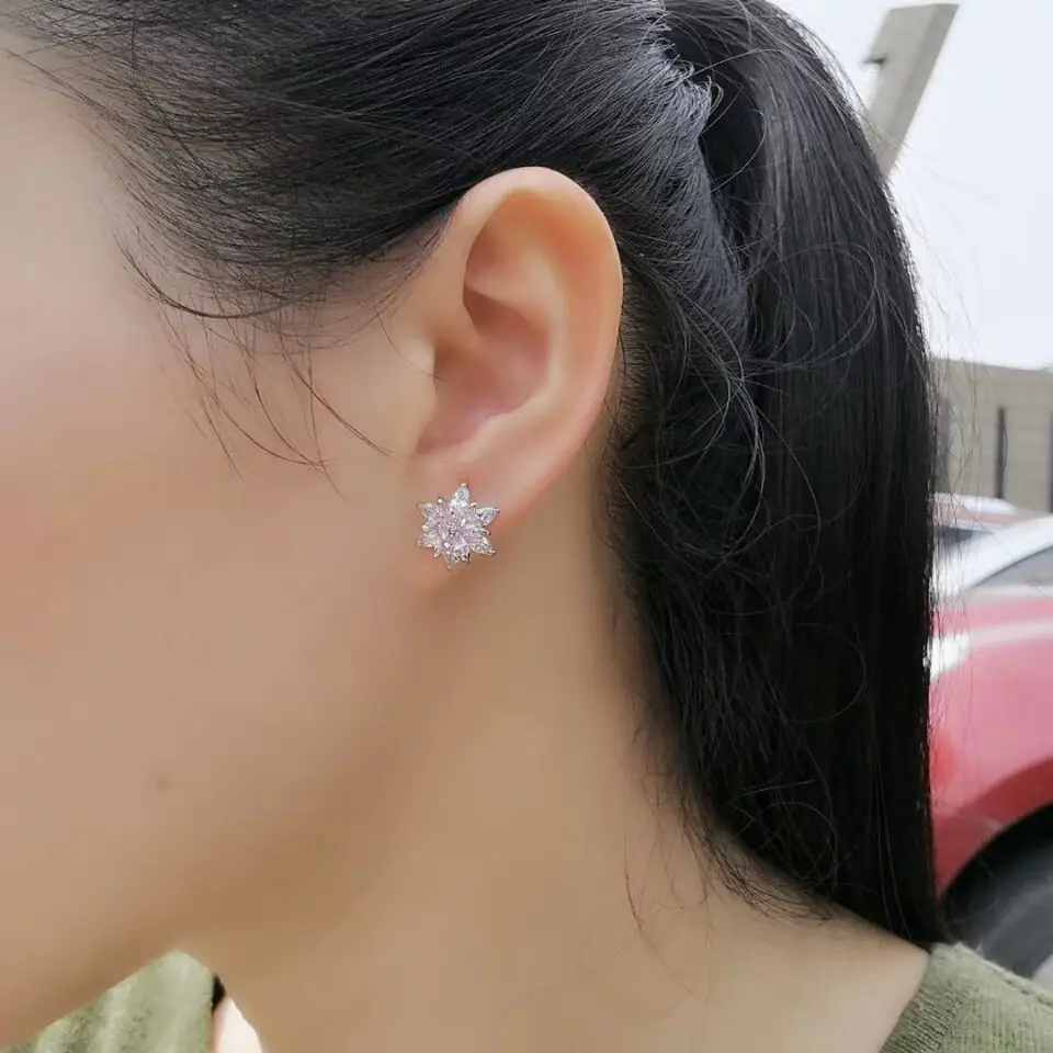 Korean Style Flower Earrings S925 Silver AAA Zircon Mix & Match — feature 21