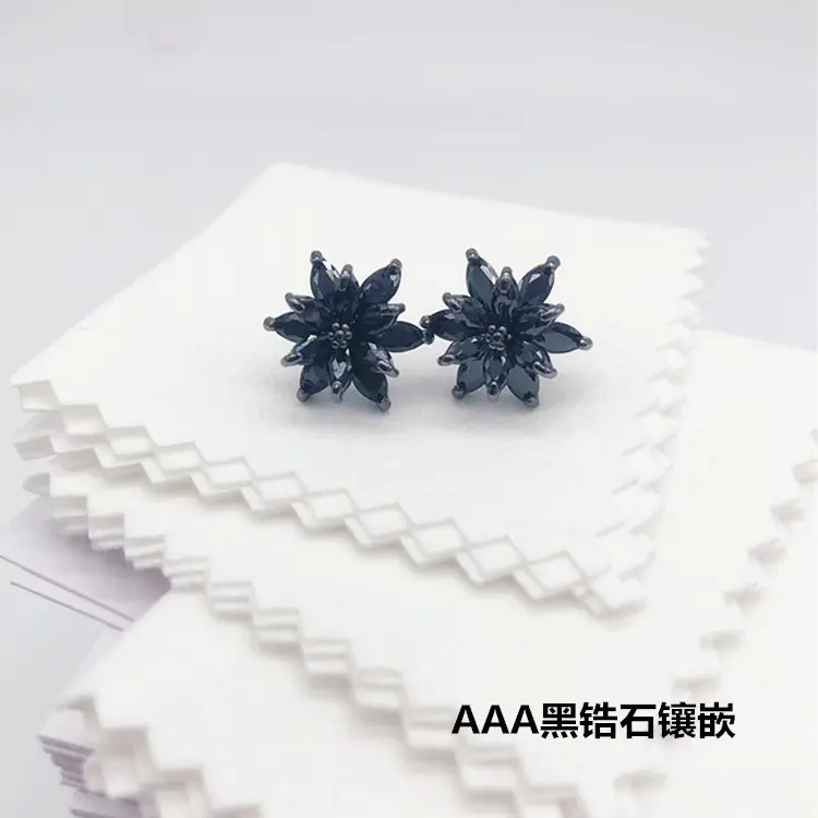 Korean Style Flower Earrings S925 Silver AAA Zircon Mix & Match - Image 3