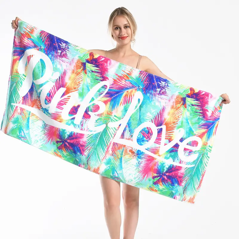 Pink Love Leopard Print Bath Towel Pure Cotton - Image 3