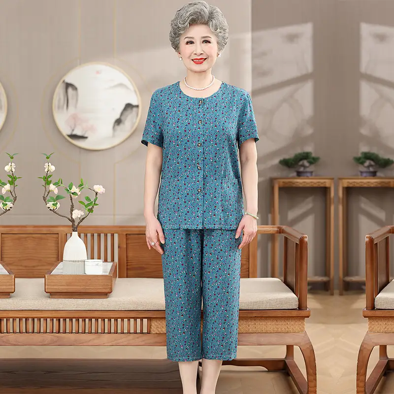 H-Lake Green (Short Sleeve Cropped Pants)