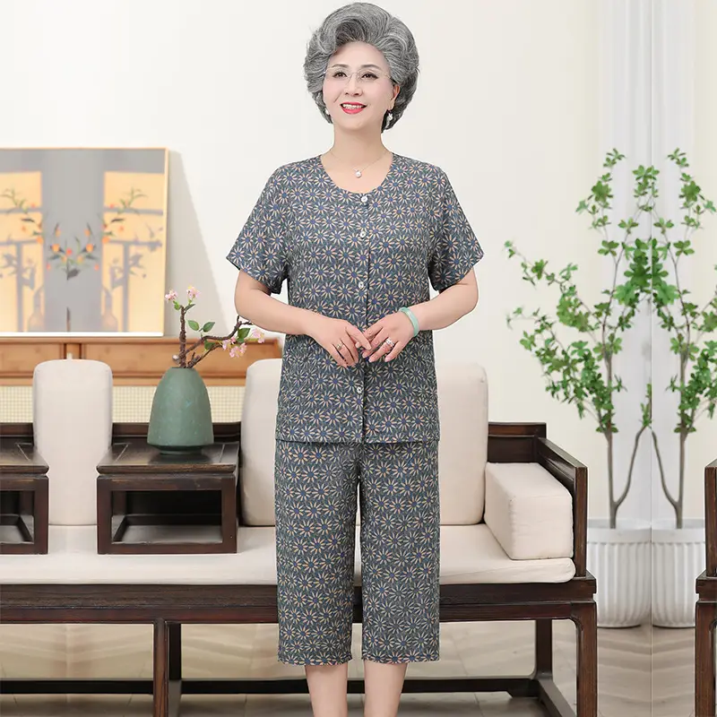 R-navy blue (Cropped Pants)