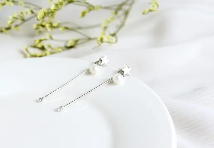 Frosted Plum Blossom Earrings S925 Silver Small — feature 12