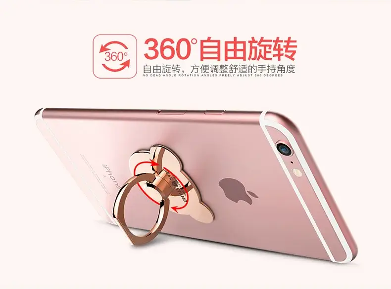 Rose Gold Heart Branded Mobile Phone Ring Bracket for Anti-Lost Ladies — feature 11