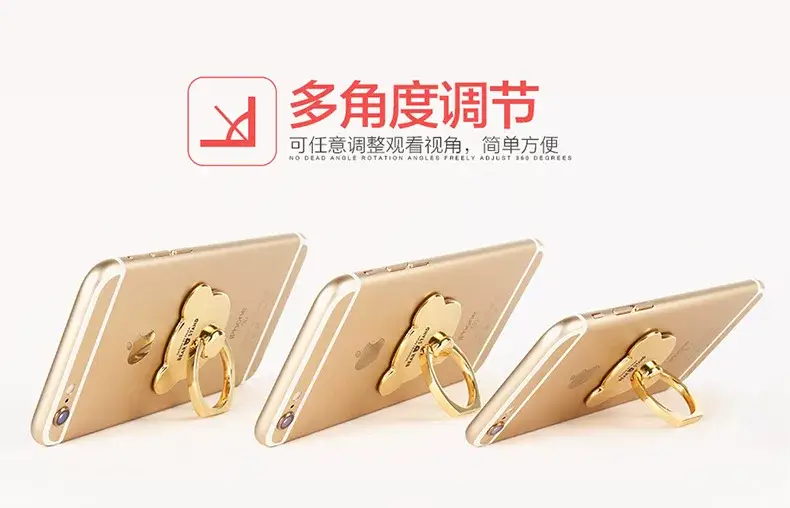 Rose Gold Heart Branded Mobile Phone Ring Bracket for Anti-Lost Ladies — feature 12