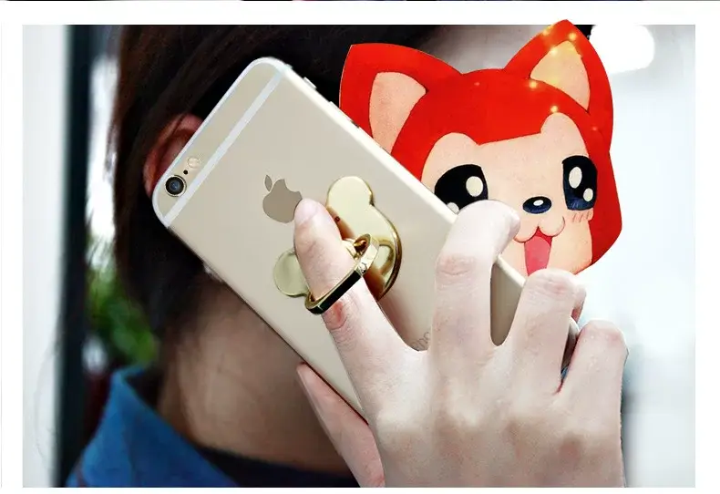 Rose Gold Heart Branded Mobile Phone Ring Bracket for Anti-Lost Ladies — feature 32