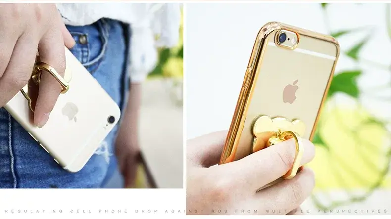 Rose Gold Heart Branded Mobile Phone Ring Bracket for Anti-Lost Ladies — feature 9