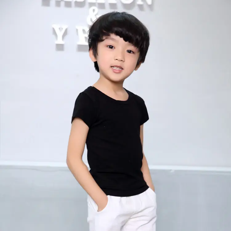 2024 Boys Cotton Short Sleeve T-Shirt White Blue - Image 6