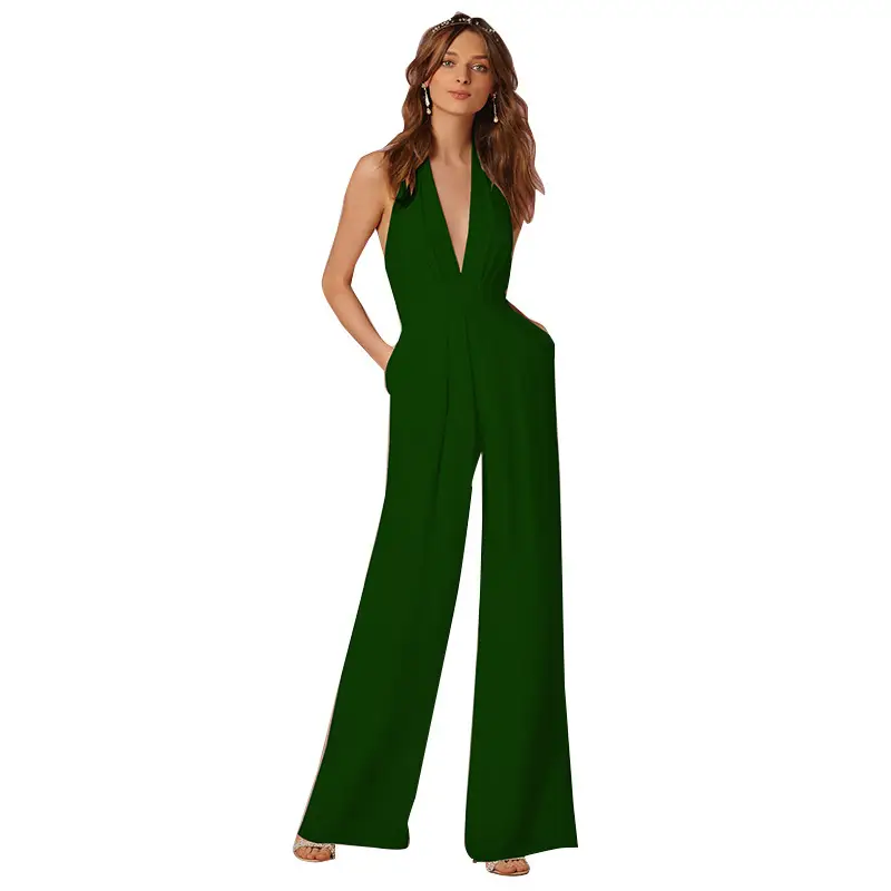 Red Sleeveless Halter Jumpsuit for Women - Image 10