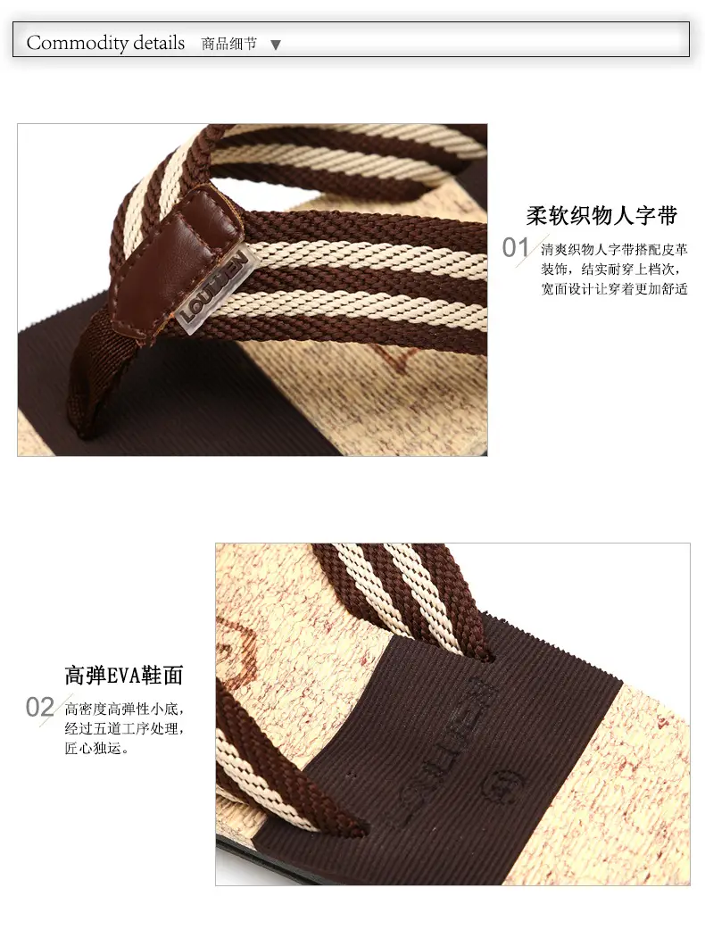 Cross-border Plus Size Beach Flip Flops Men Brown Non-Slip Rubber — feature 18