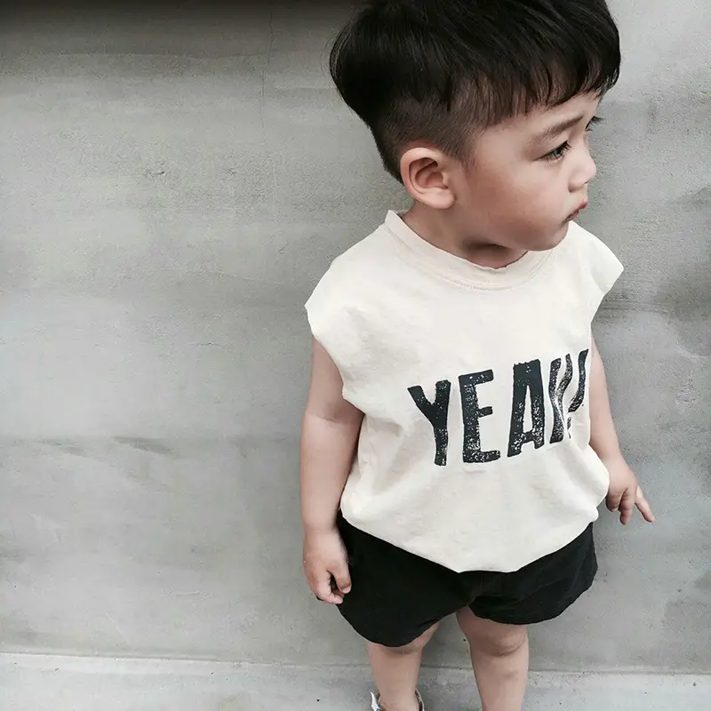 Kids Korean Style Sleeveless T-Shirt Mint Green - Image 5