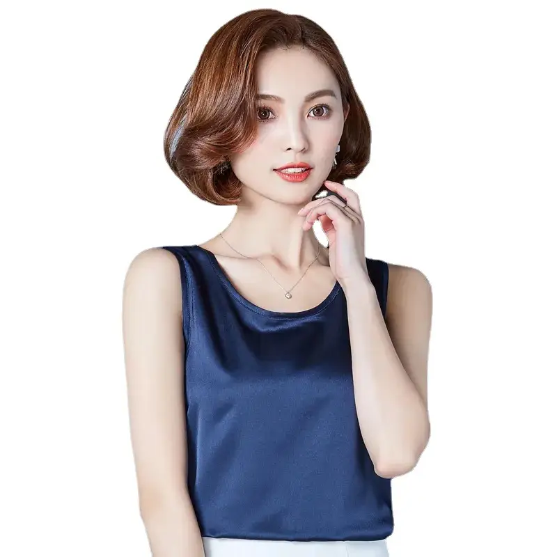Women Sleeveless Green Satin Top with Choker