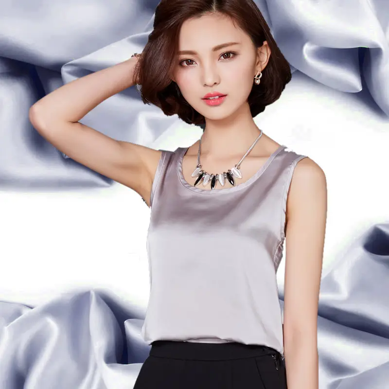 Women Sleeveless Green Satin Top with Choker