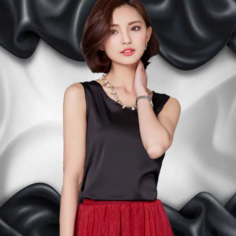 Women Sleeveless Green Satin Top with Choker