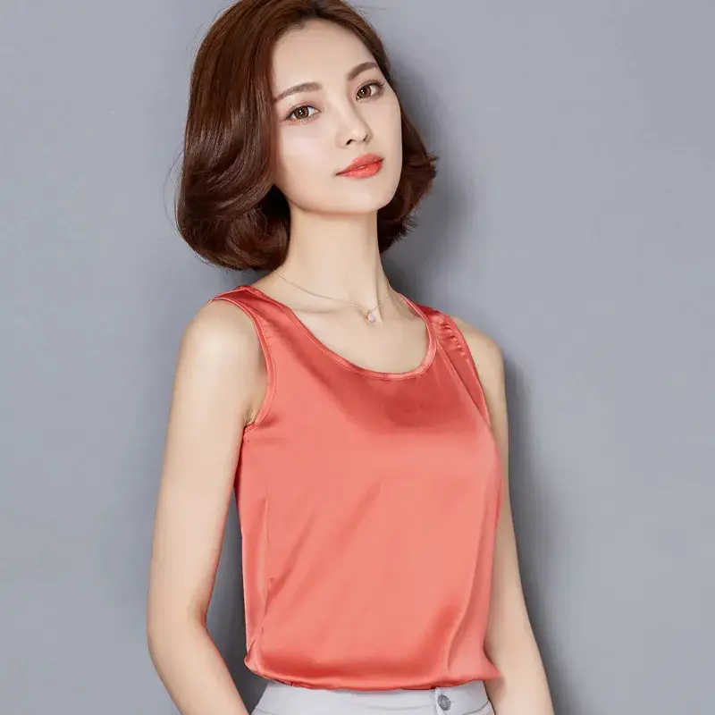 Women Sleeveless Green Satin Top with Choker