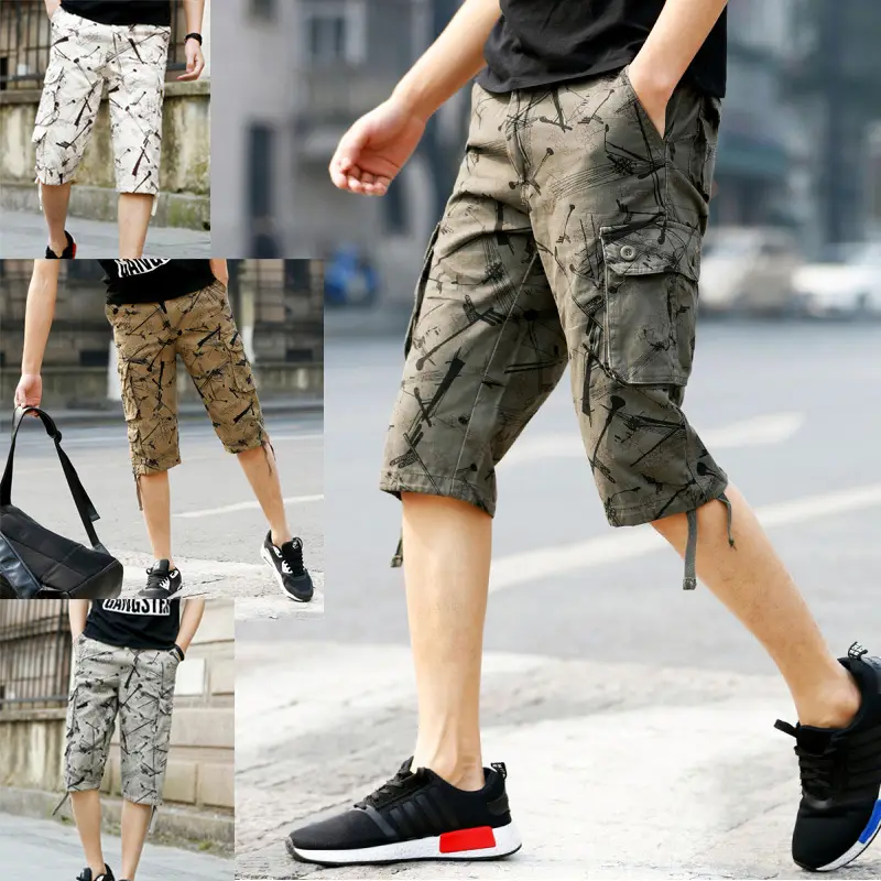 Men's 2017 Summer Cropped Camo Pants Large