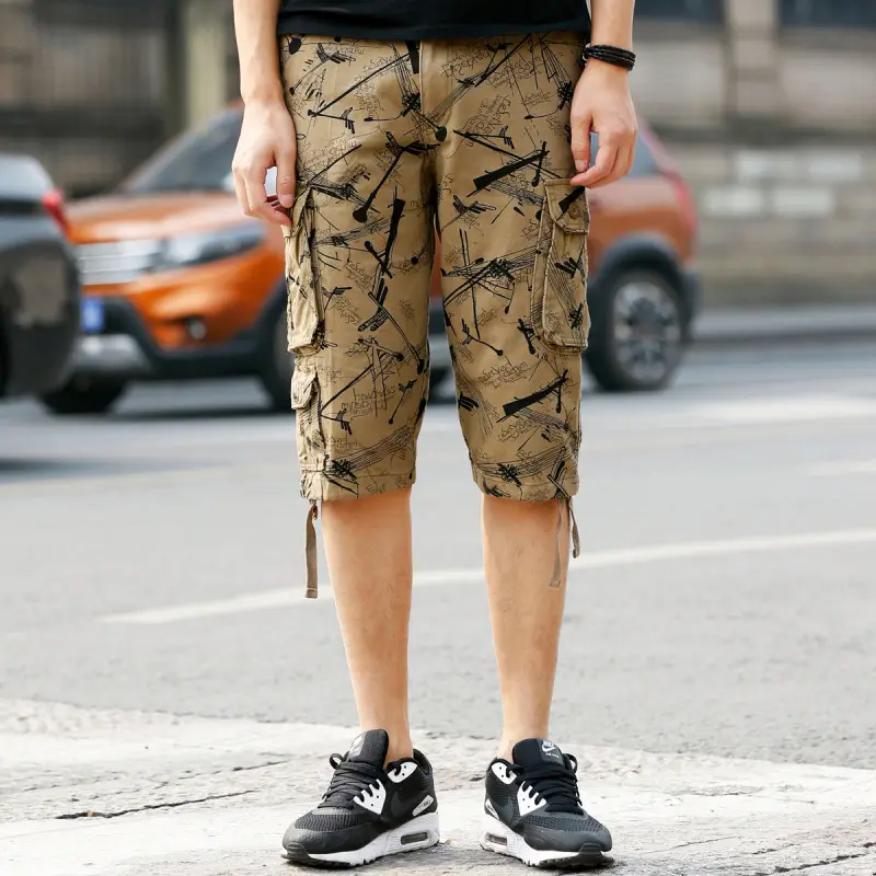 Men's 2017 Summer Cropped Camo Pants Large