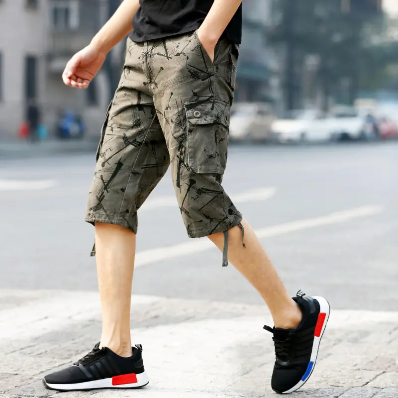Men's 2017 Summer Cropped Camo Pants Large
