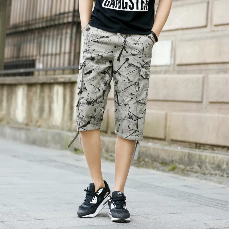 Men's 2017 Summer Cropped Camo Pants Large