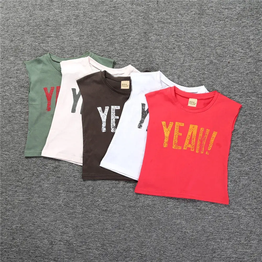 Kids Cotton Vest Red Yellow "YEAR!" 2025 Summer - Image 5