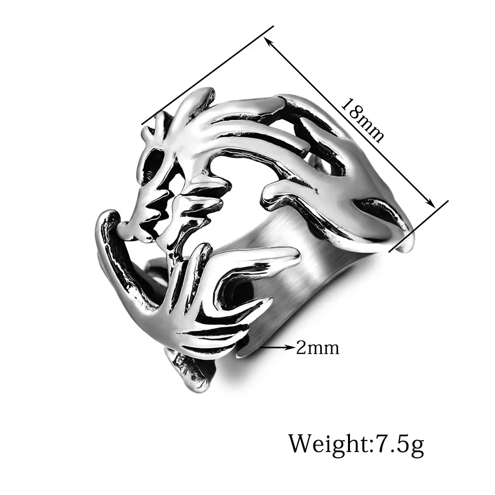 Titanic Dragon Ring 18mm Silver 7.5g — feature 2