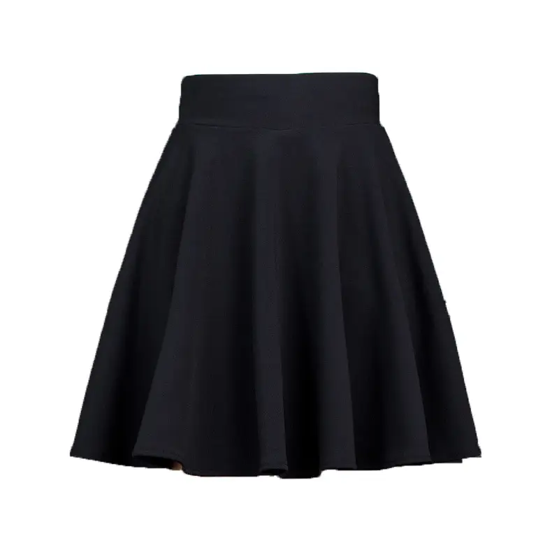 Red Korean Style Pleated Skirt High Waist Slimming - Image 5