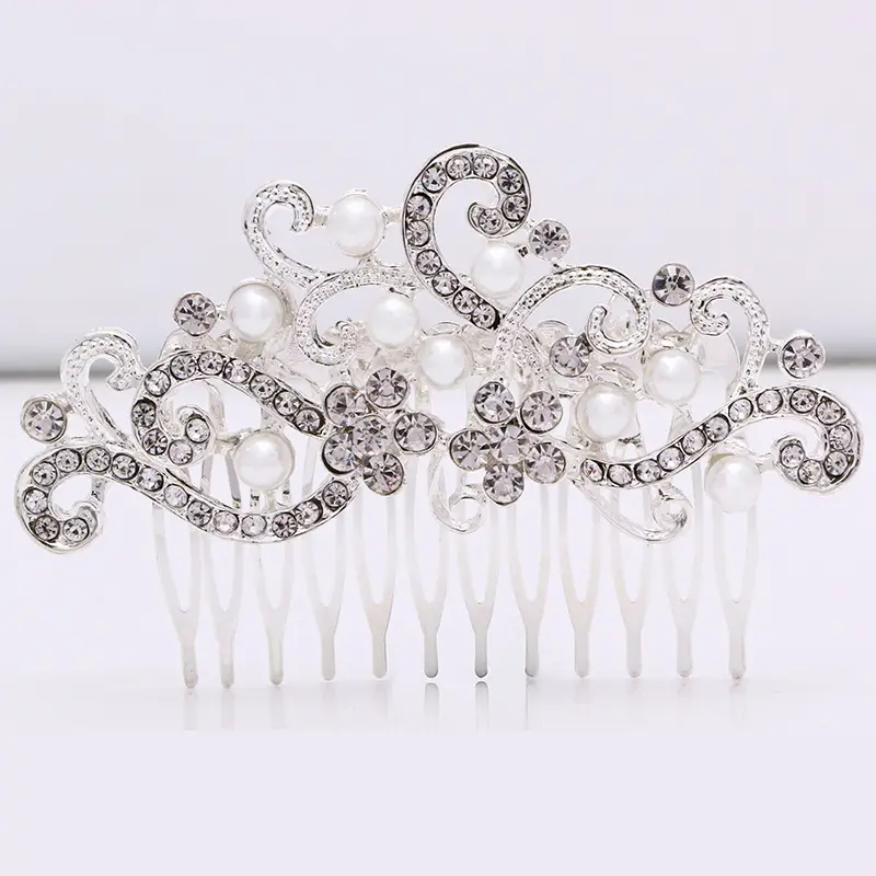 Rose Gold Pearl Diamond Hair Comb for Bridal Accessories — feature 6