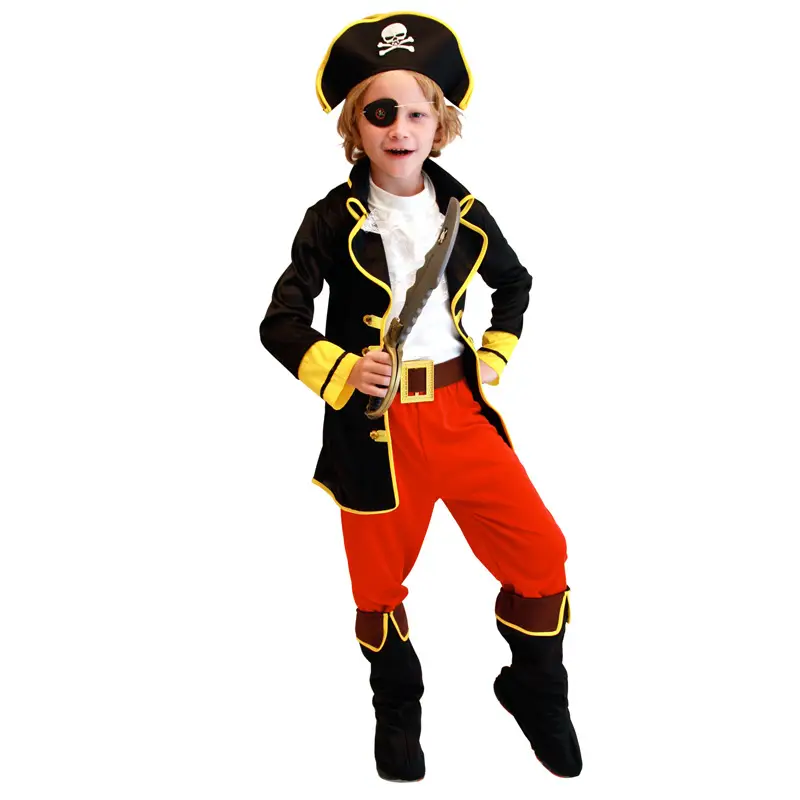 Halloween Pirate Suit for Boys Maroon Black Costume - Image 10