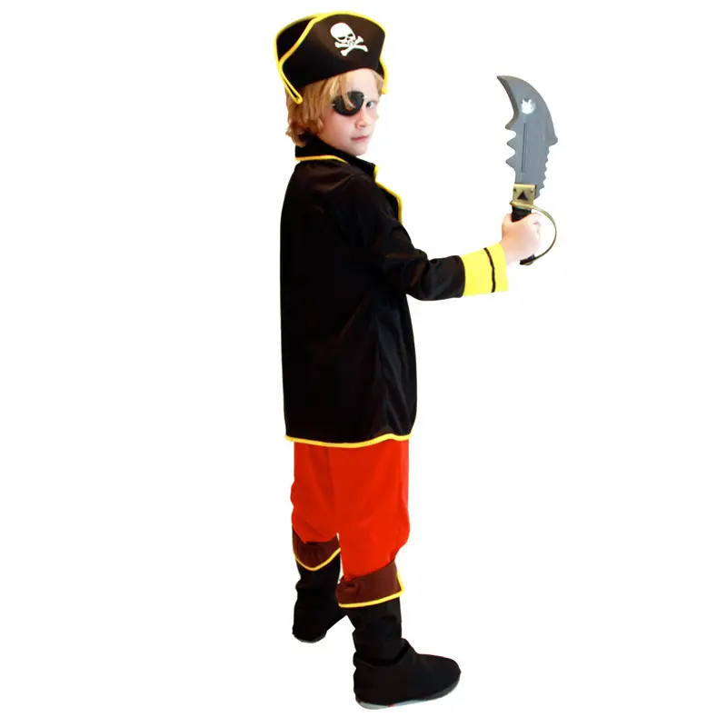 Halloween Pirate Suit for Boys Maroon Black Costume - Image 11