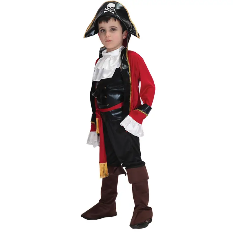 Halloween Pirate Suit for Boys Maroon Black Costume - Image 12