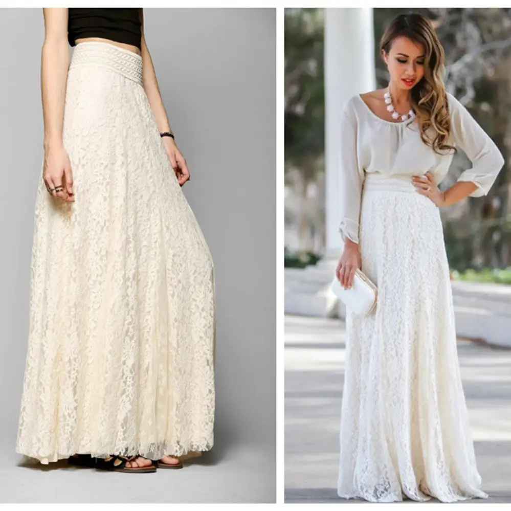 Elevate Your Look with Elegant Hollow Lace Skirt Set - Image 7