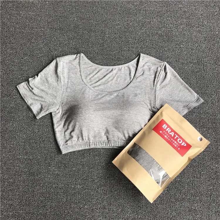 Gray Cotton Bra Cup Half Body Yoga Sports Bra