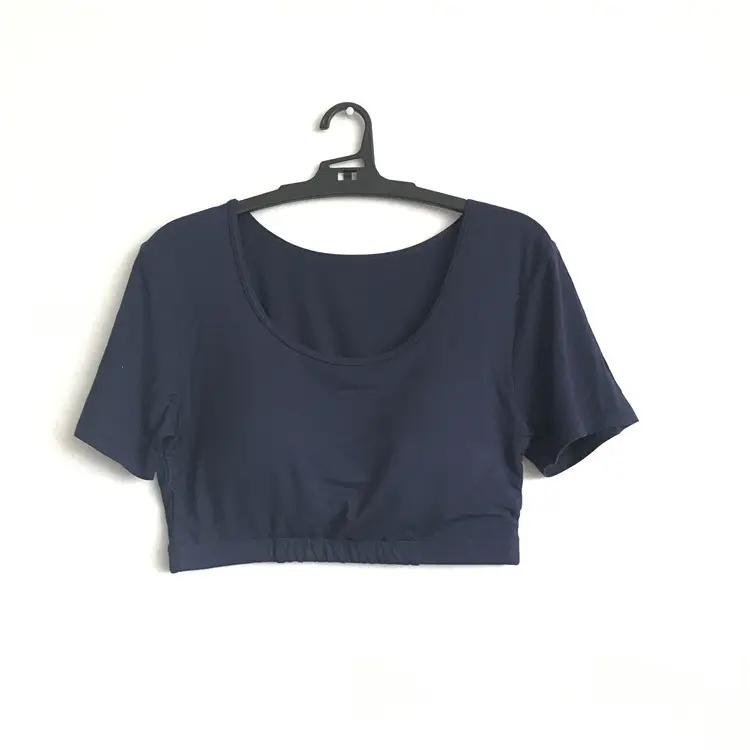 Gray Cotton Bra Cup Half Body Yoga Sports Bra
