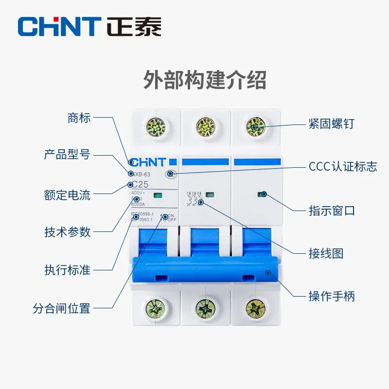 Chint Small Circuit Breaker Switch Blue 120A - Image 2