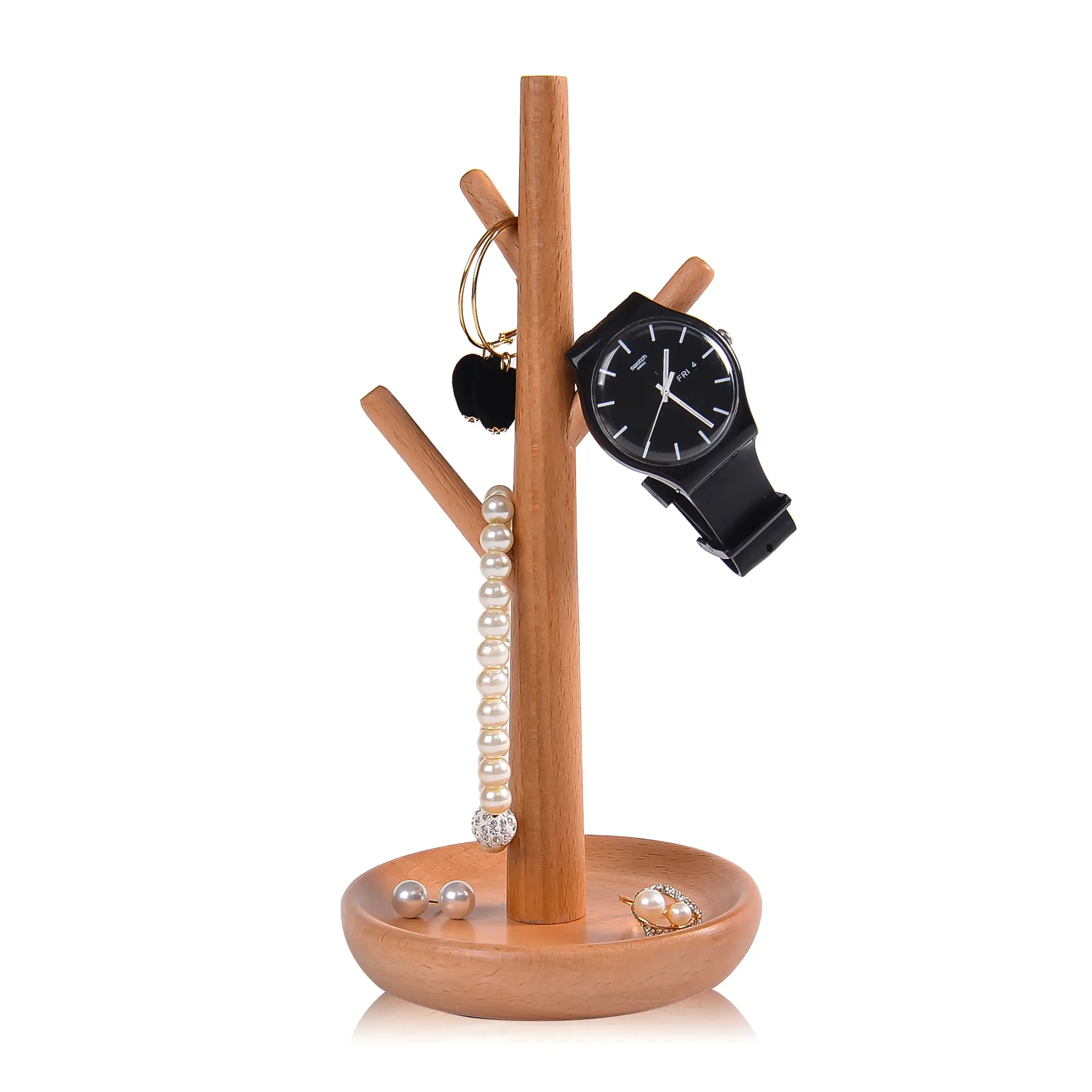 Solid Wood Jewelry Display Rack with Branch Design - Image 5