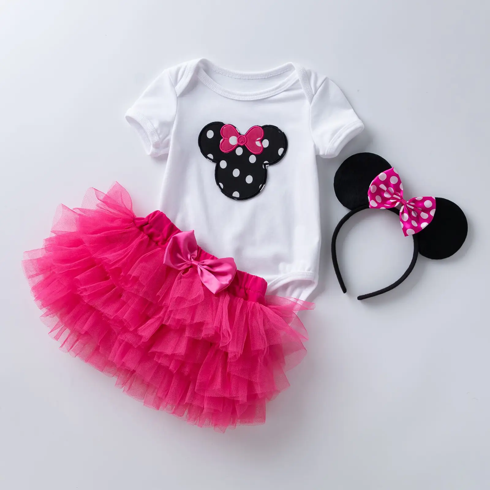 Baby Girl Pink Heart Dress Set with Headband & Shorts - Image 15