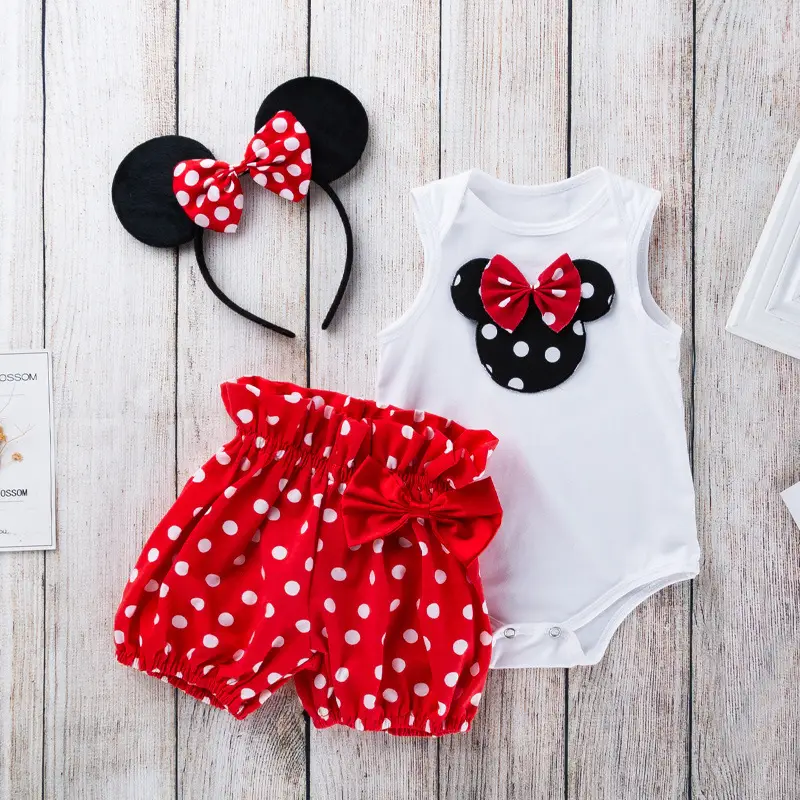 Baby Girl Pink Heart Dress Set with Headband & Shorts - Image 16