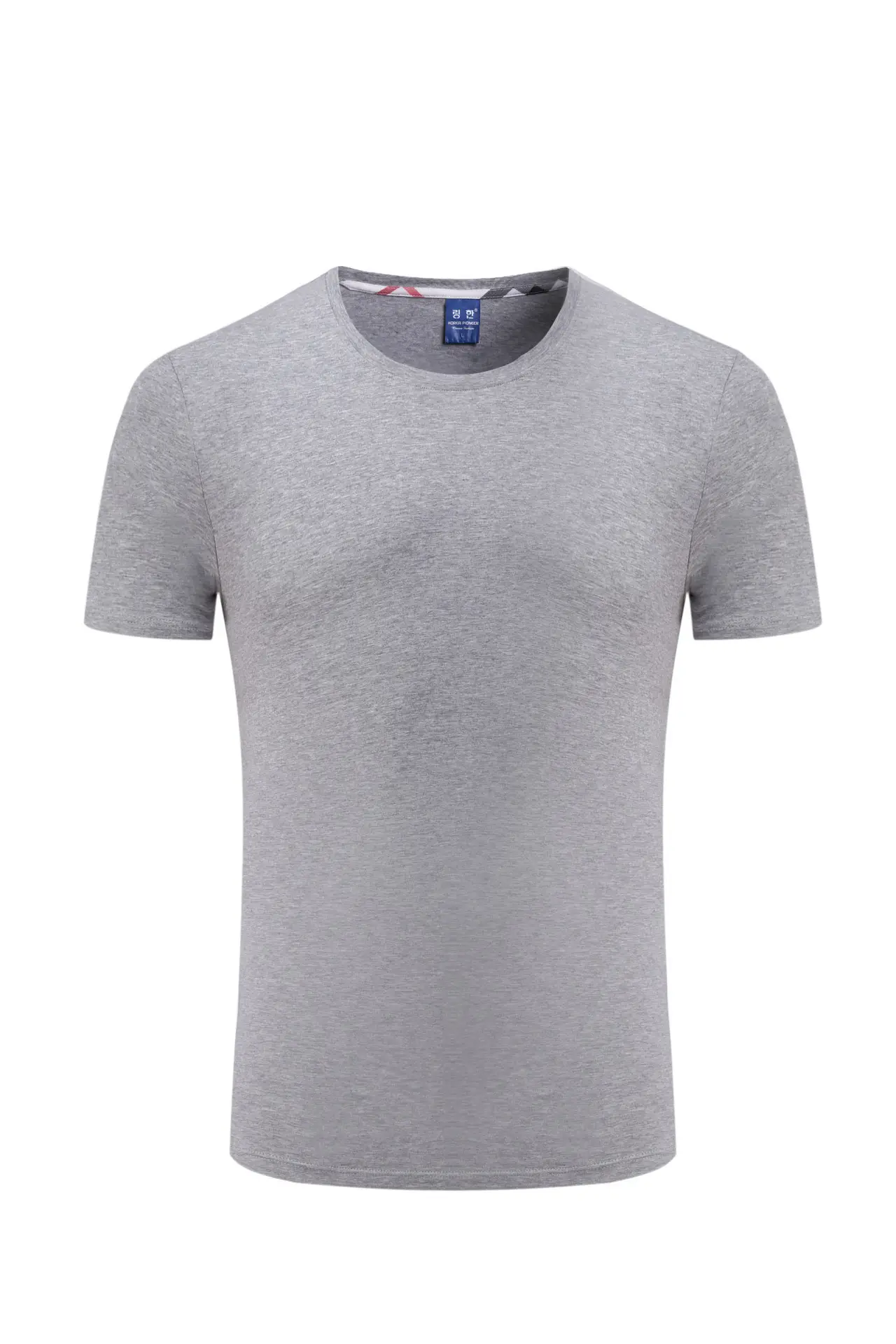 Men Cotton Plain T-Shirt Light Blue Short Sleeve - Image 14
