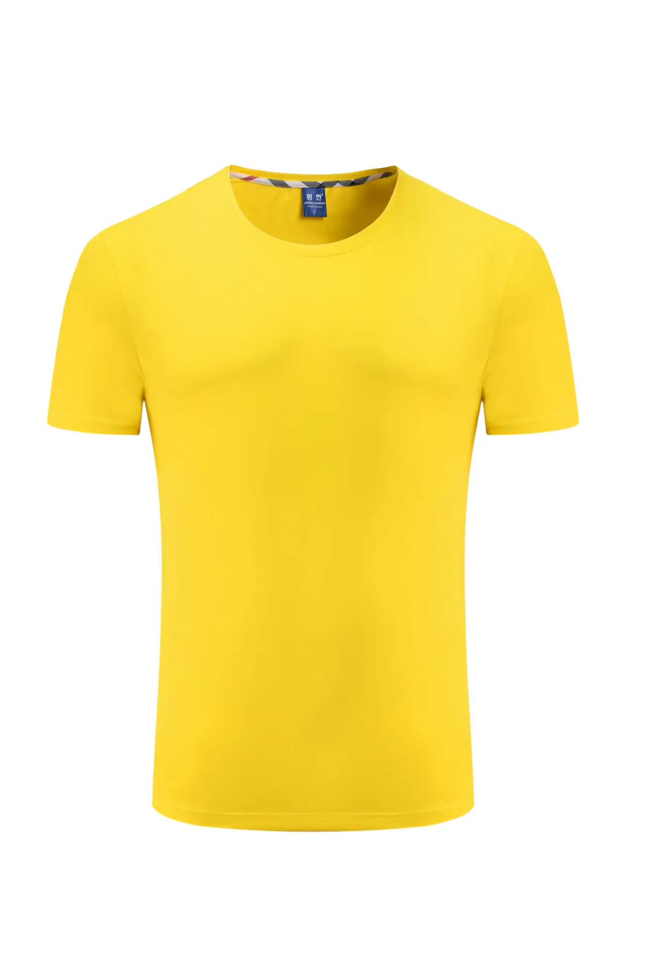 Men Cotton Plain T-Shirt Light Blue Short Sleeve - Image 16