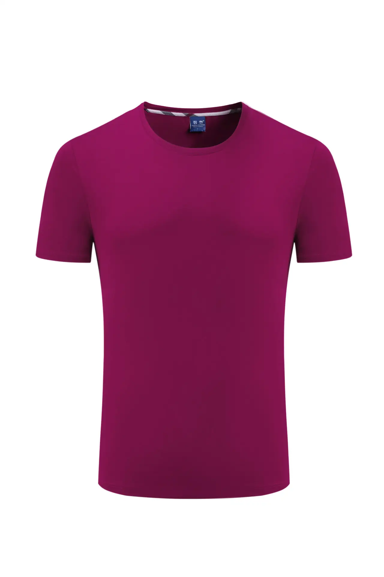Men Cotton Plain T-Shirt Light Blue Short Sleeve - Image 17