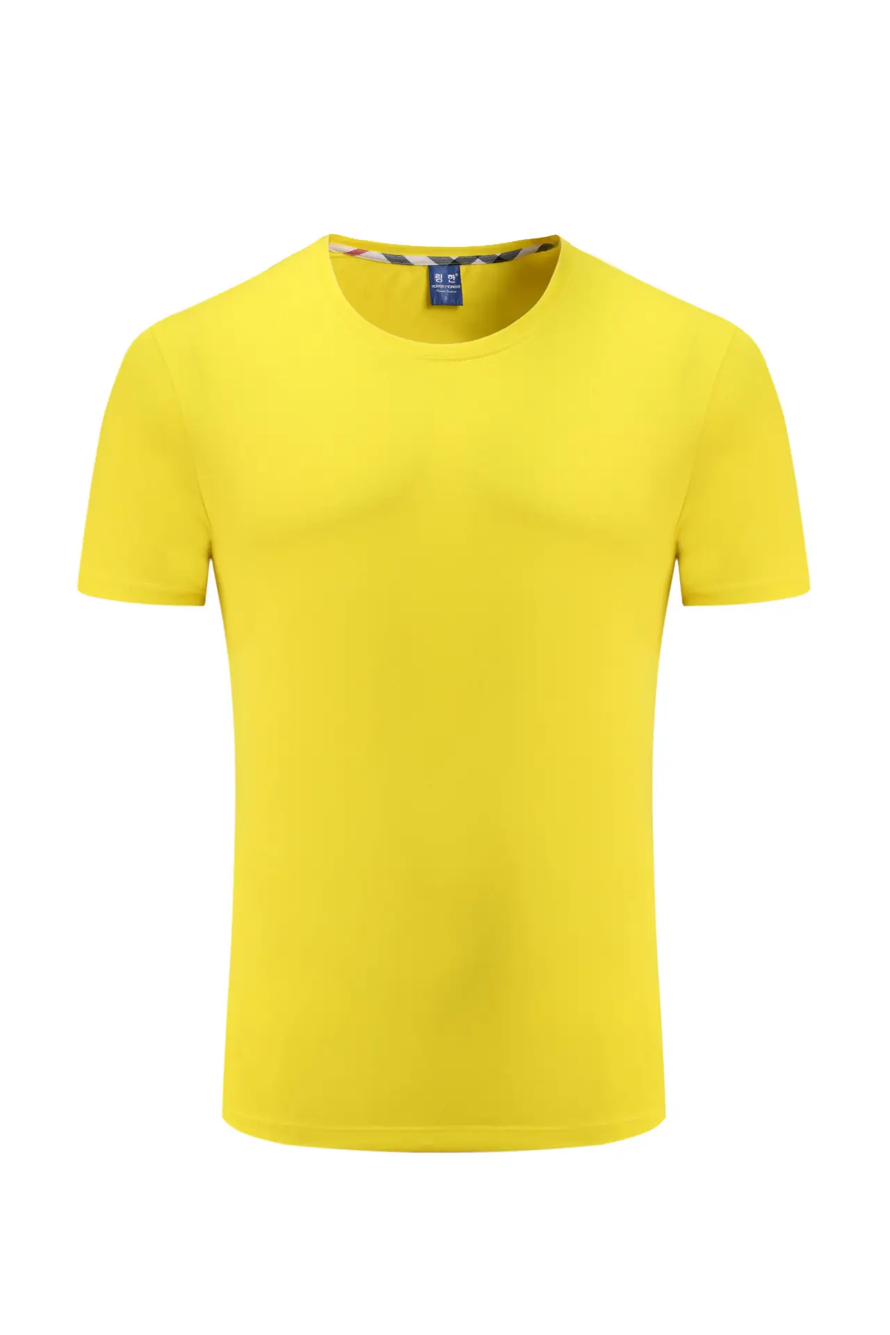 Men Cotton Plain T-Shirt Light Blue Short Sleeve - Image 18