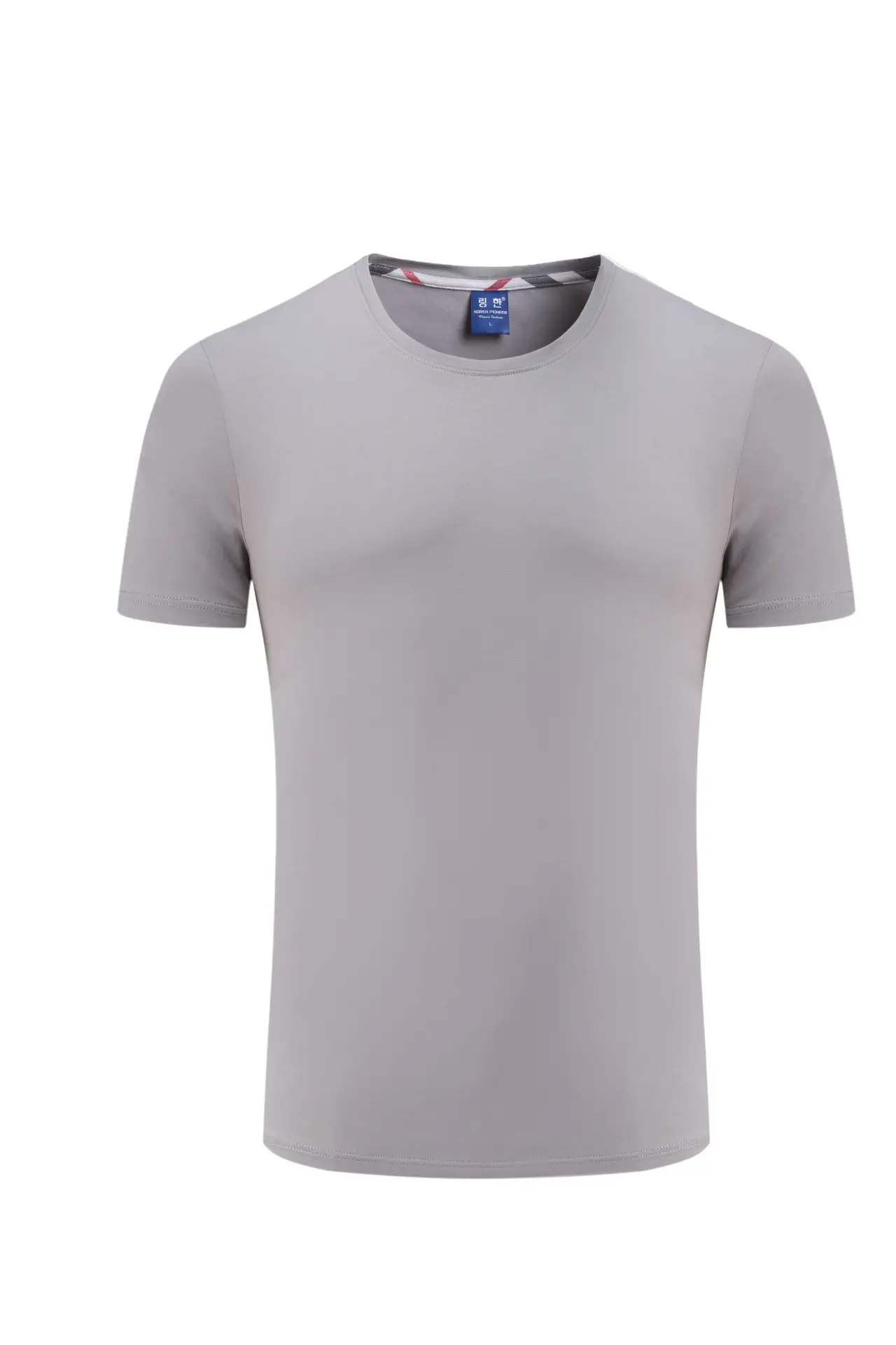 Men Cotton Plain T-Shirt Light Blue Short Sleeve - Image 19
