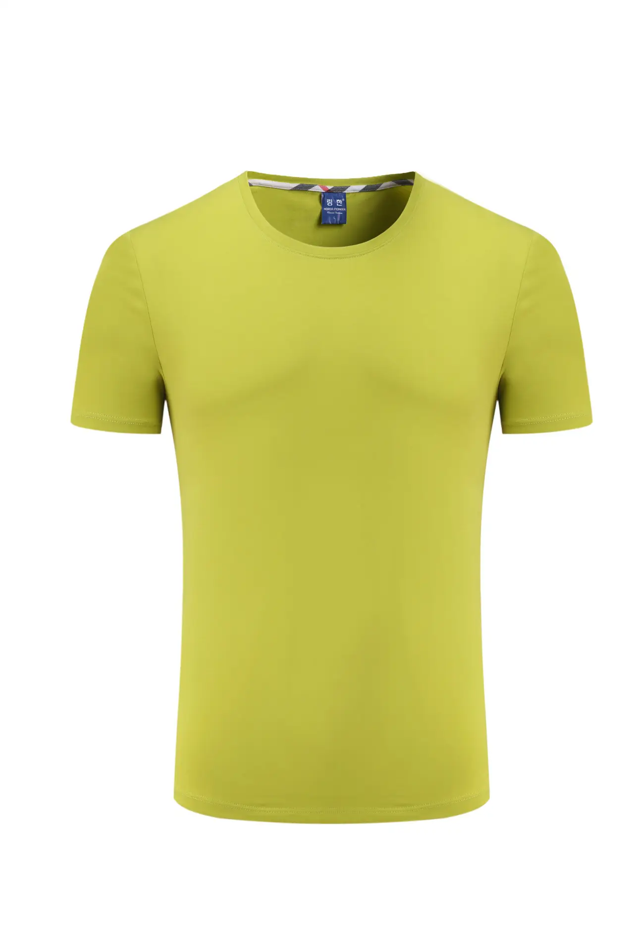Men Cotton Plain T-Shirt Light Blue Short Sleeve - Image 21